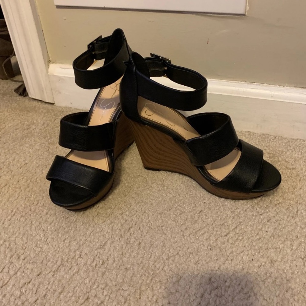 Jessica Simpson Black Wedges size 6